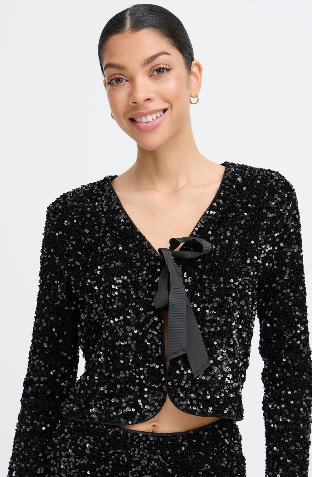 Meteorite Black Sequin Bow Jacket