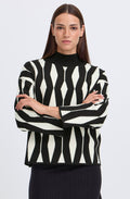 Meteorite Black Zig Zag Jacquard Jumper