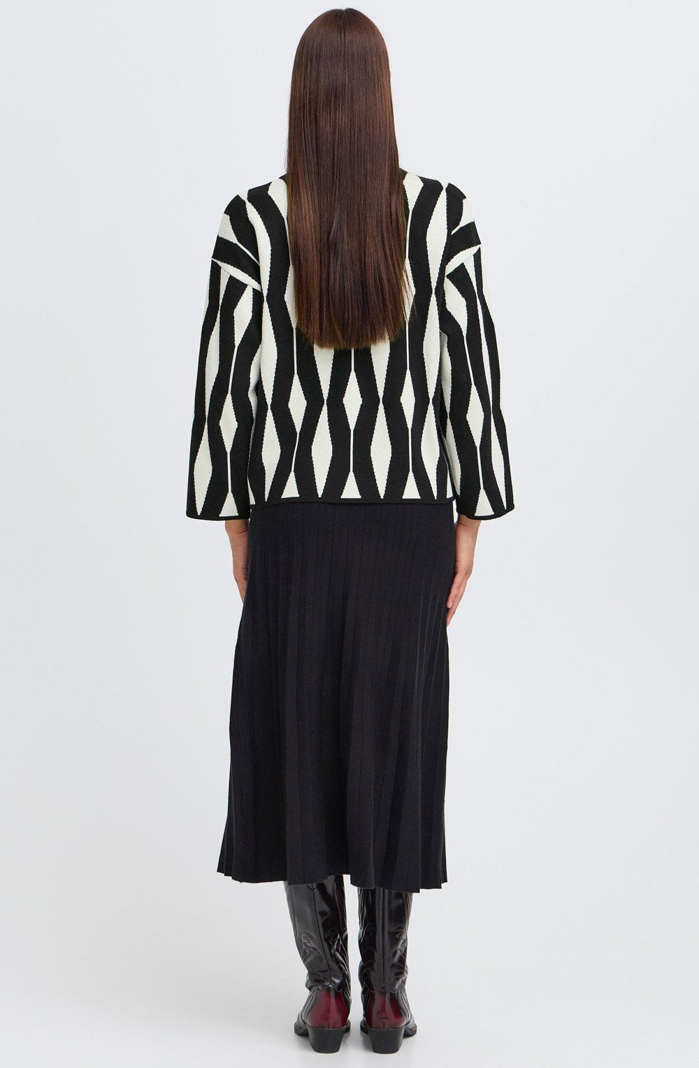 Meteorite Black Zig Zag Jacquard Jumper