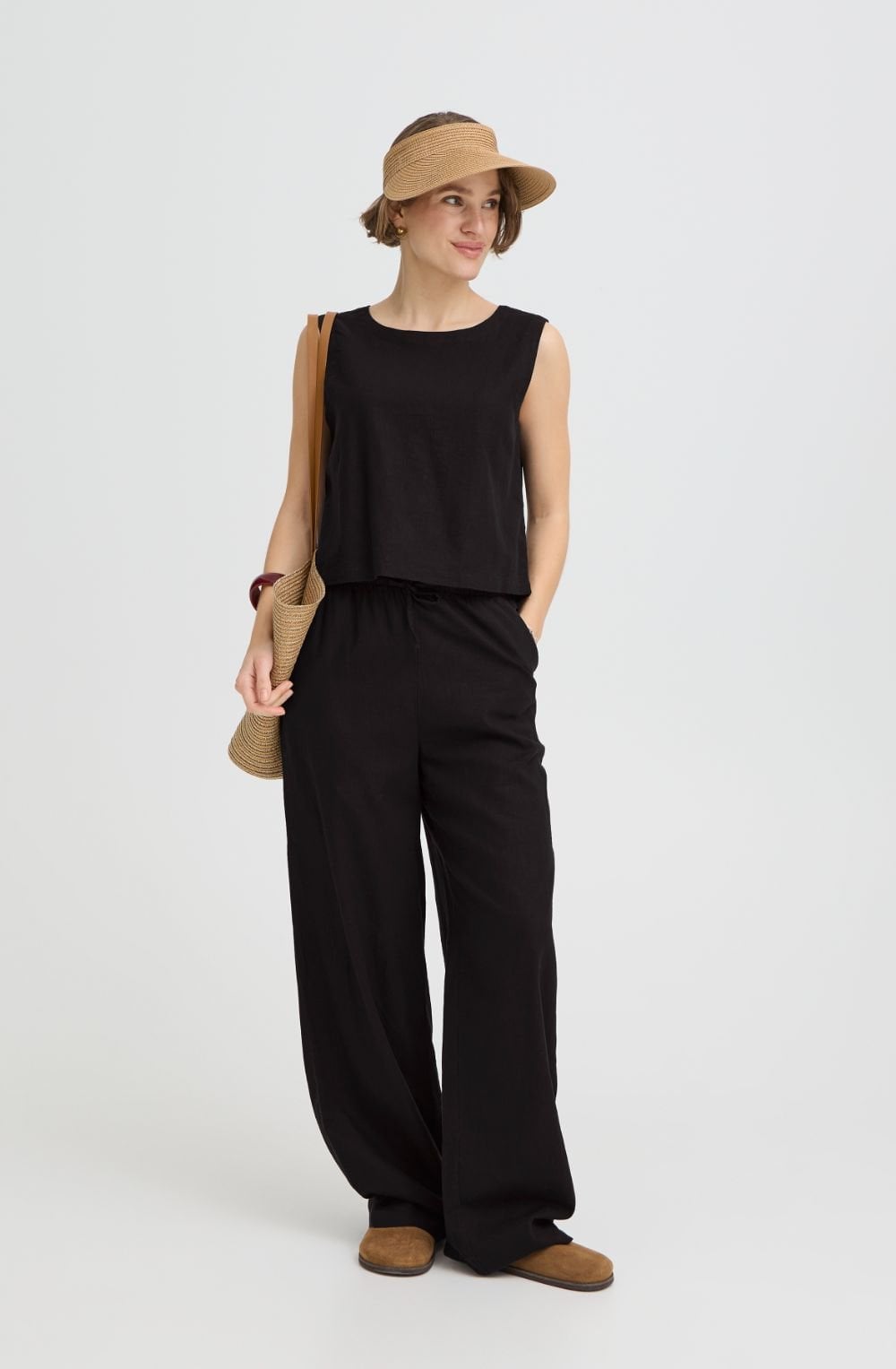 Meteorite Linen Mix Button Back Blouse
