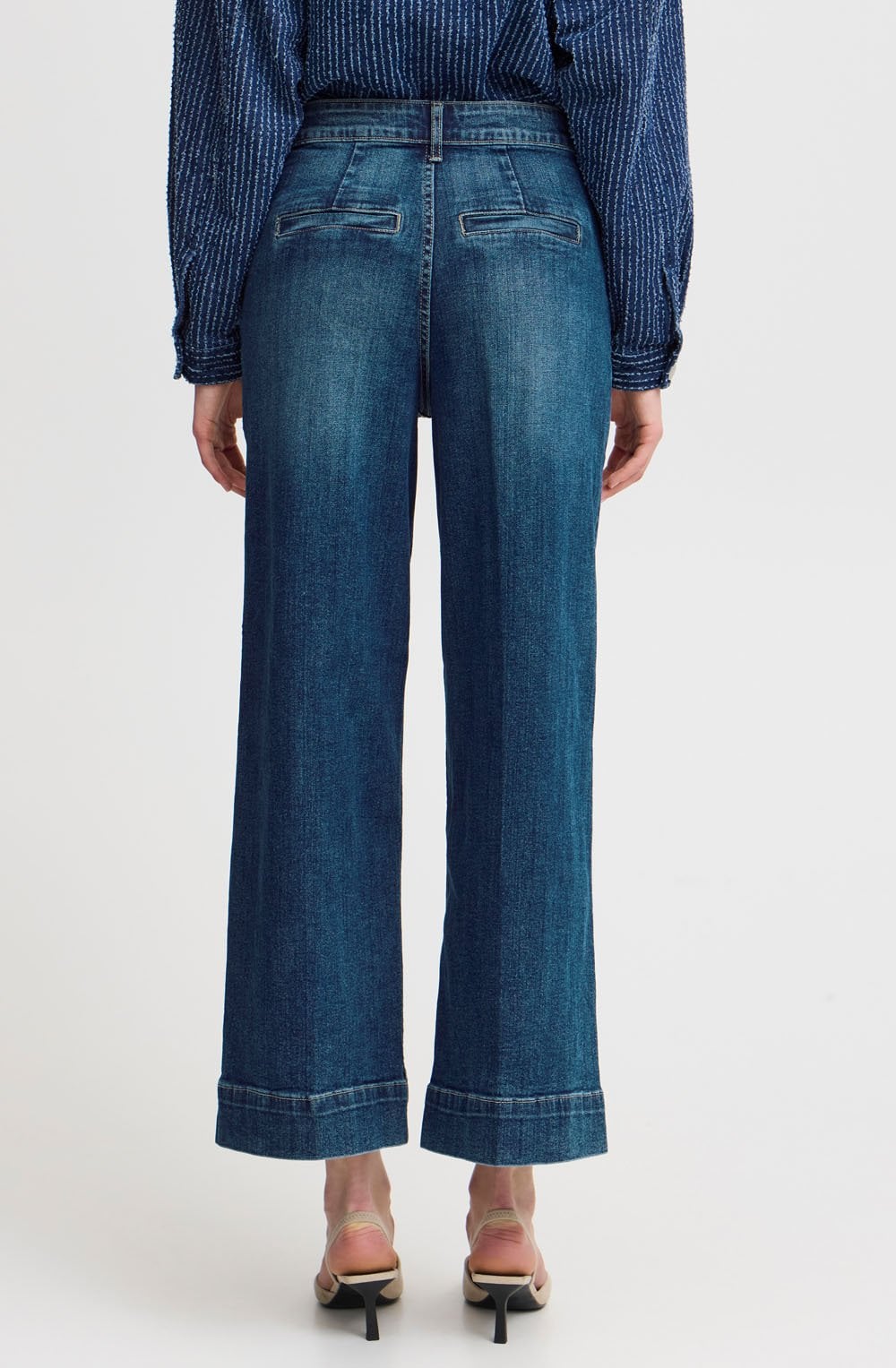 Mid Blue Denim Komma Wide Leg Jeans