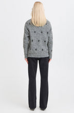Mid Grey Melange Embroidered Jumper
