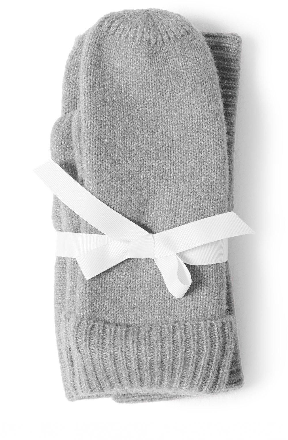Mid Grey Melange Hat and Mittens Set