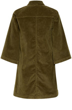 Military Olive Corduroy A Line Dress