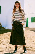 Military Olive Corduroy Skirt