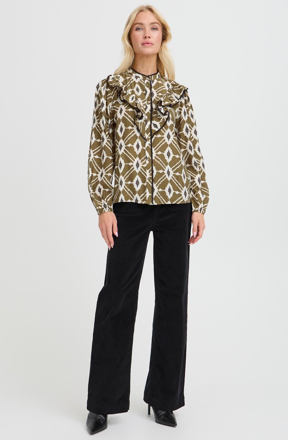 Military Olive Frill Shirt