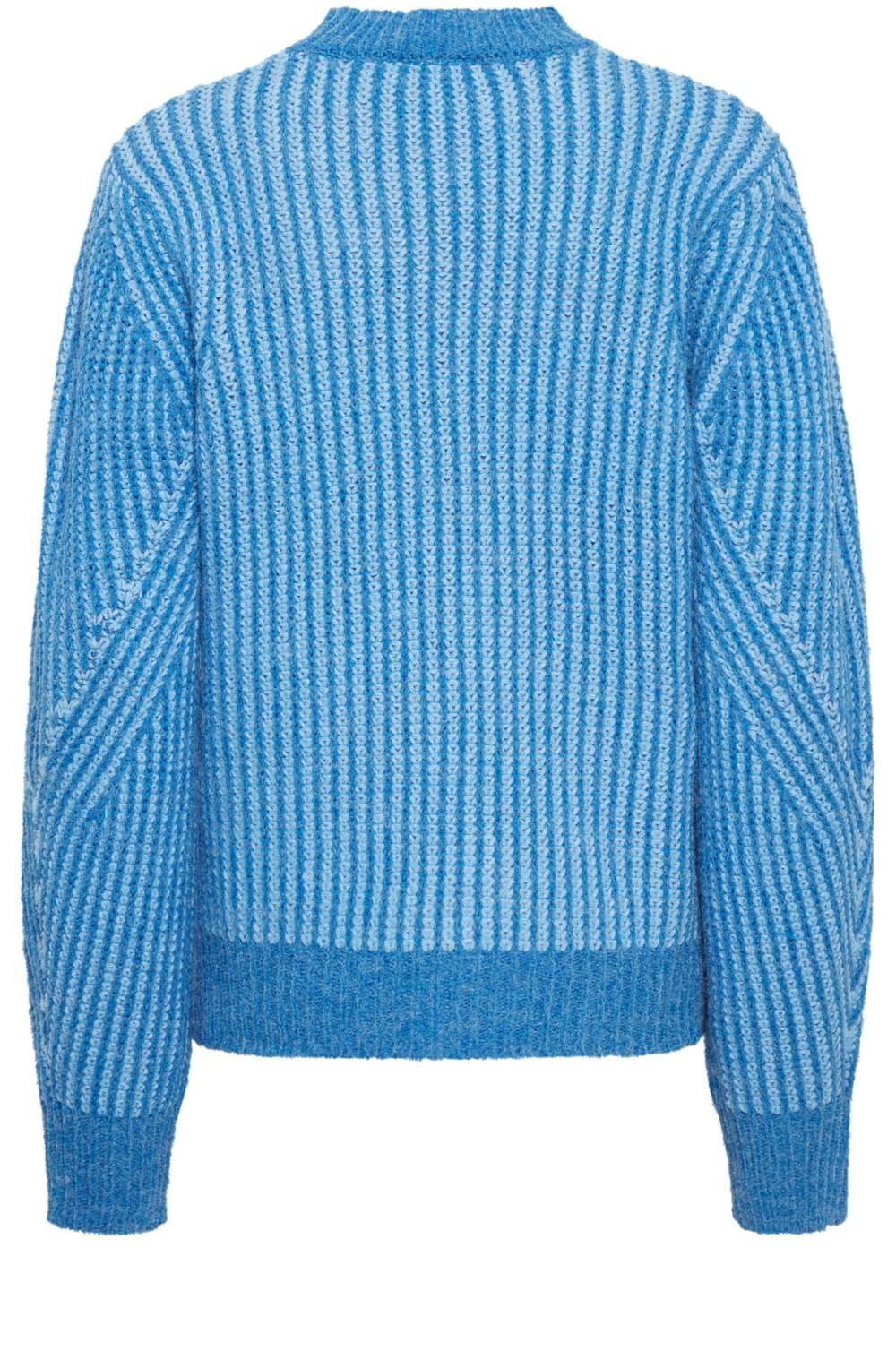 Millox Provence Blue Striped Chunky Knit Jumper