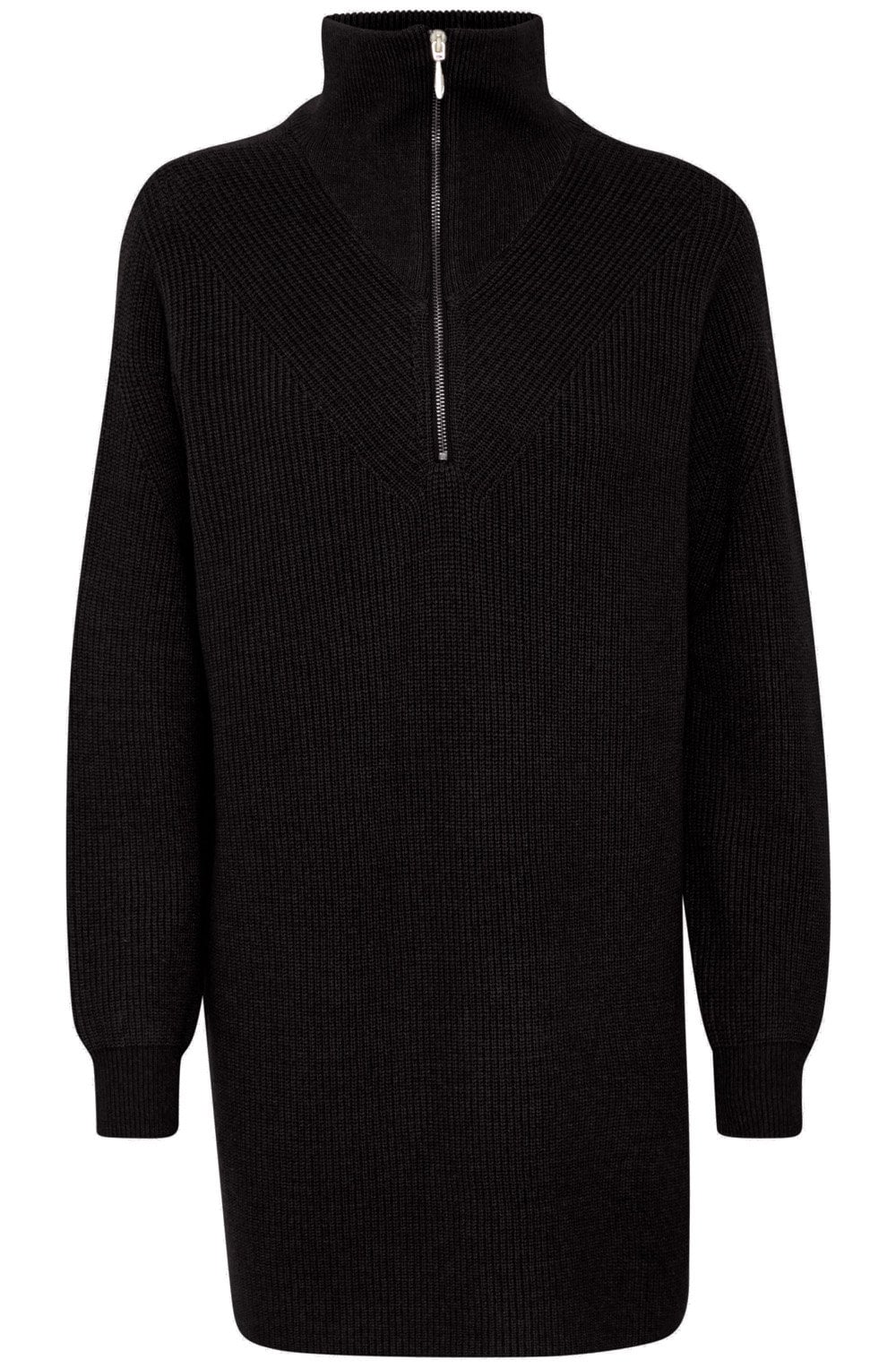 Milo Black Half Zip Knitted Tunic
