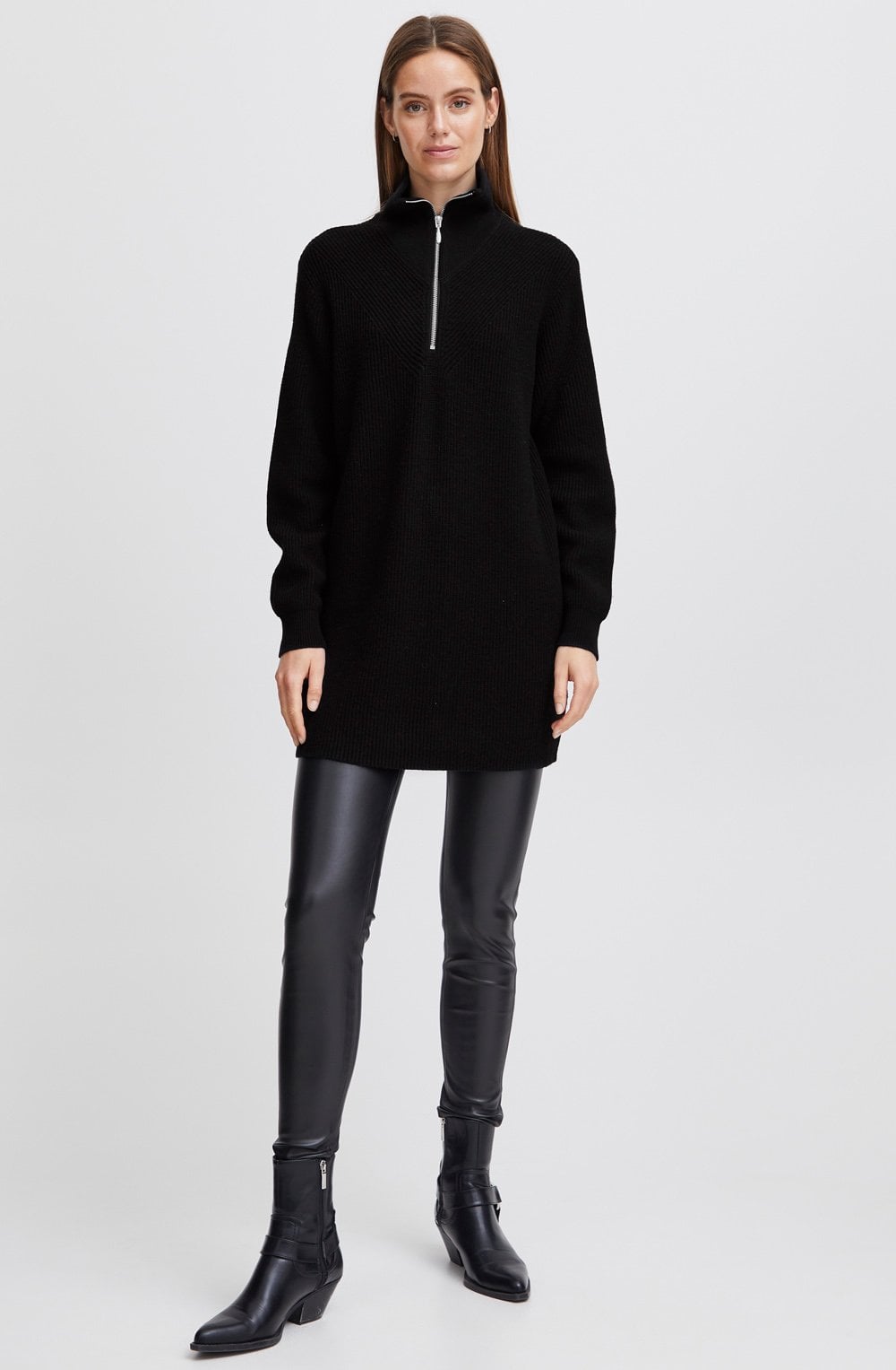 Milo Black Half Zip Knitted Tunic