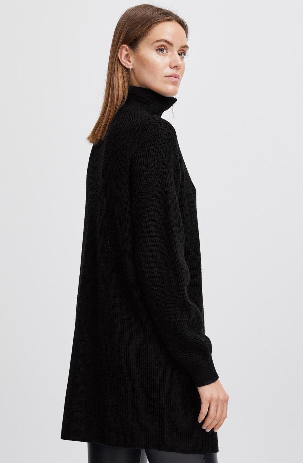 Milo Black Half Zip Knitted Tunic