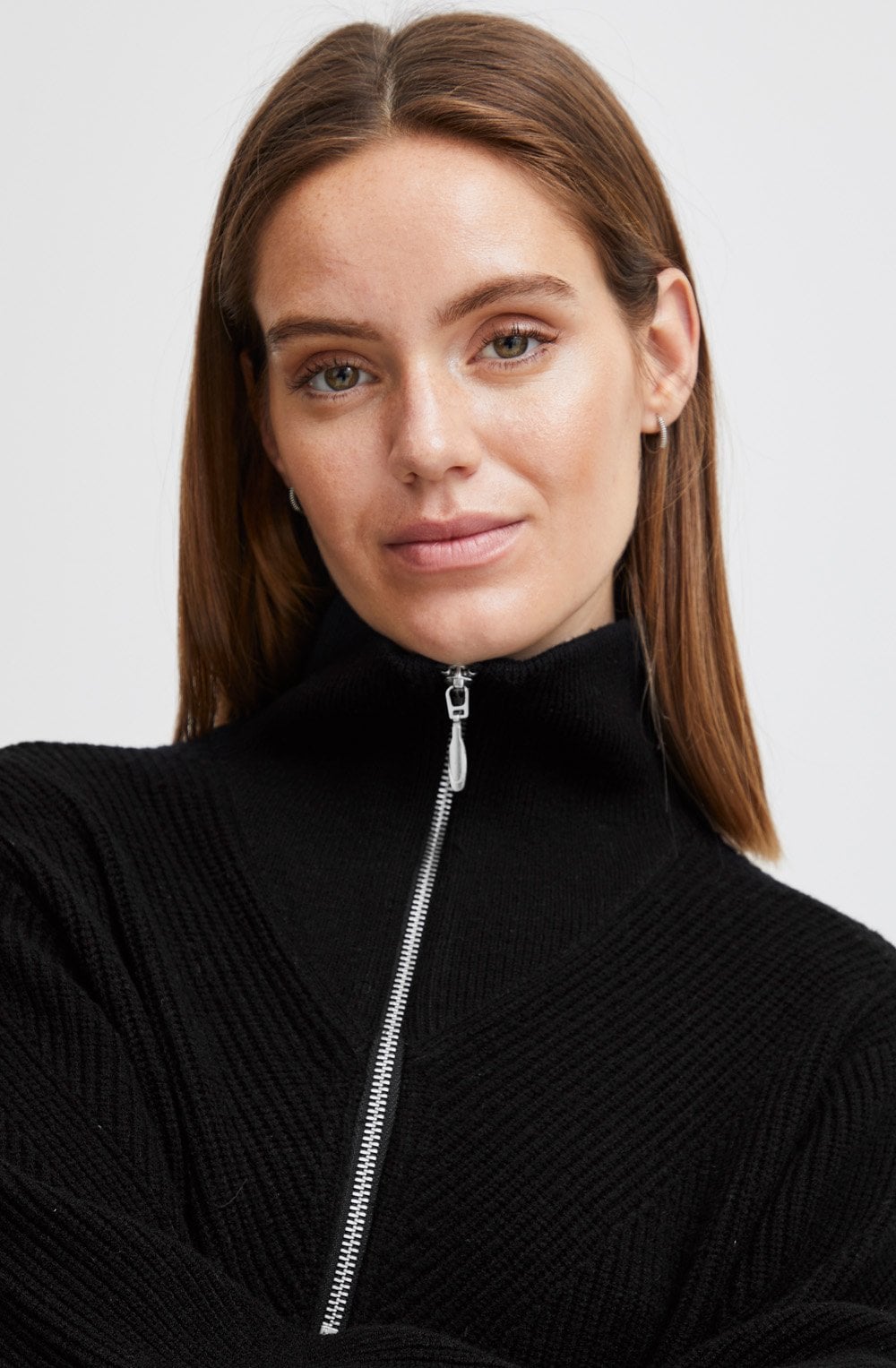 Milo Black Half Zip Knitted Tunic