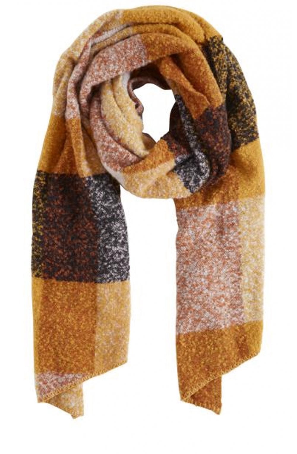 Mustard & Copper Check Scarf