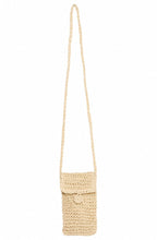Natural Woven Straw Effect Bavibbe Phone Bag