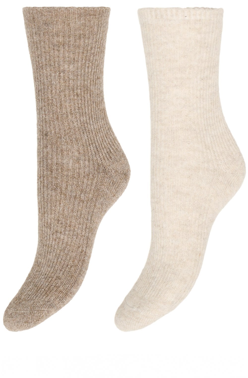 Nature Cream and Beige Knitted Socks