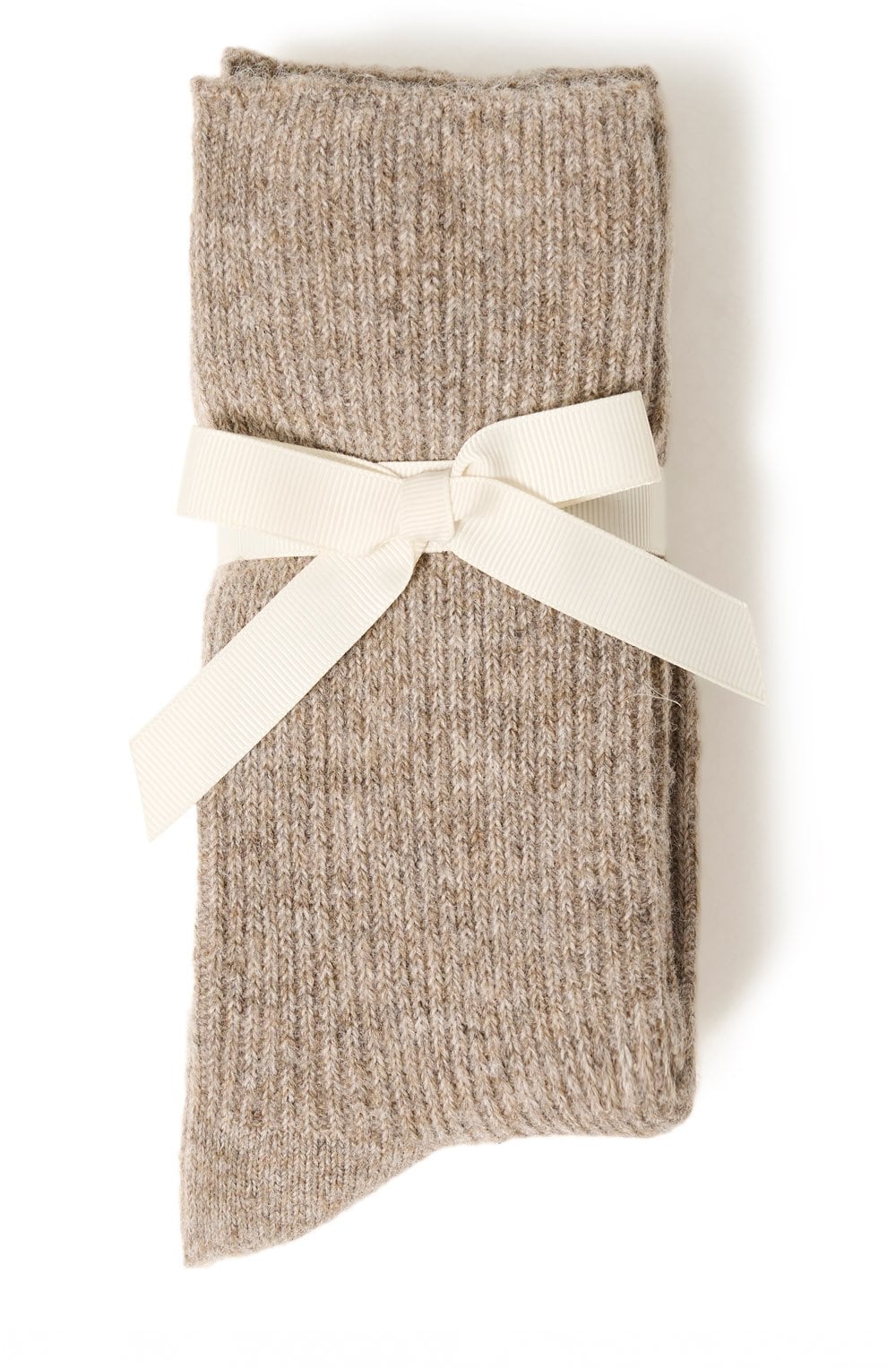Nature Cream and Beige Knitted Socks
