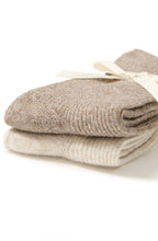 Nature Cream and Beige Knitted Socks