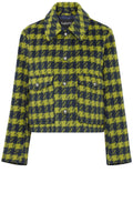 Navy and Green Houndstooth Box Jacket