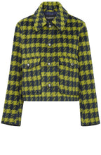 Navy and Green Houndstooth Box Jacket