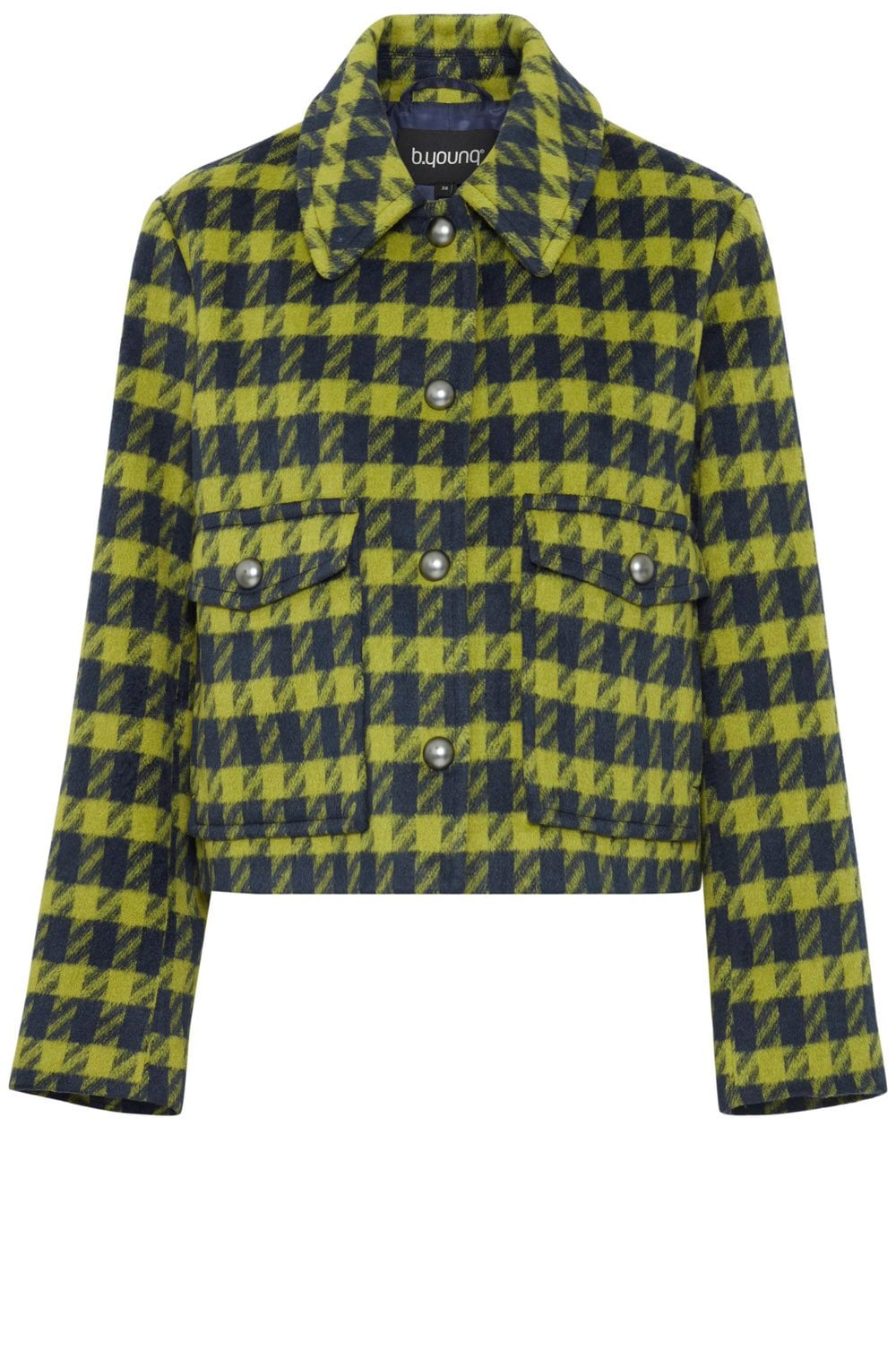 Navy and Green Houndstooth Box Jacket