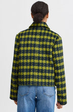 Navy and Green Houndstooth Box Jacket