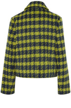 Navy and Green Houndstooth Box Jacket