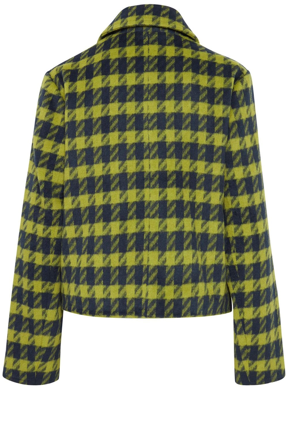 Navy and Green Houndstooth Box Jacket
