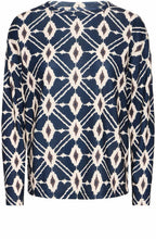 Navy Blaze Bold Print Top