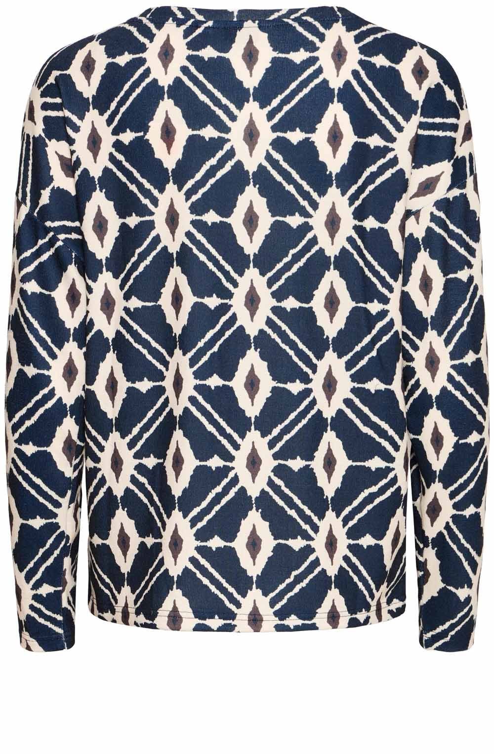 Navy Blaze Bold Print Top