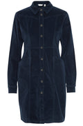 Navy Blazer Corduroy Shirt Dress