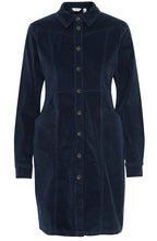 Navy Blazer Corduroy Shirt Dress