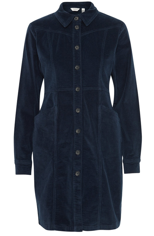 Navy Blazer Corduroy Shirt Dress