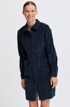 Navy Blazer Corduroy Shirt Dress