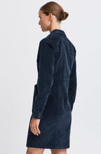 Navy Blazer Corduroy Shirt Dress