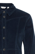 Navy Blazer Corduroy Shirt Dress
