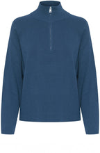 Navy Blazer High Neck Half Zip Jumper