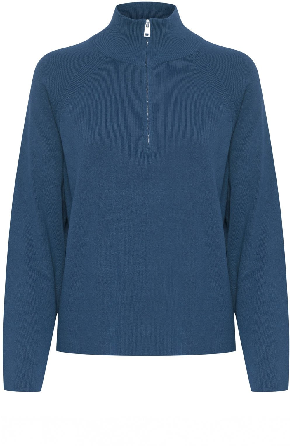 Navy Blazer High Neck Half Zip Jumper