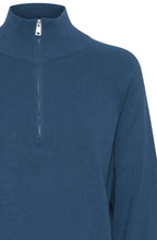 Navy Blazer High Neck Half Zip Jumper