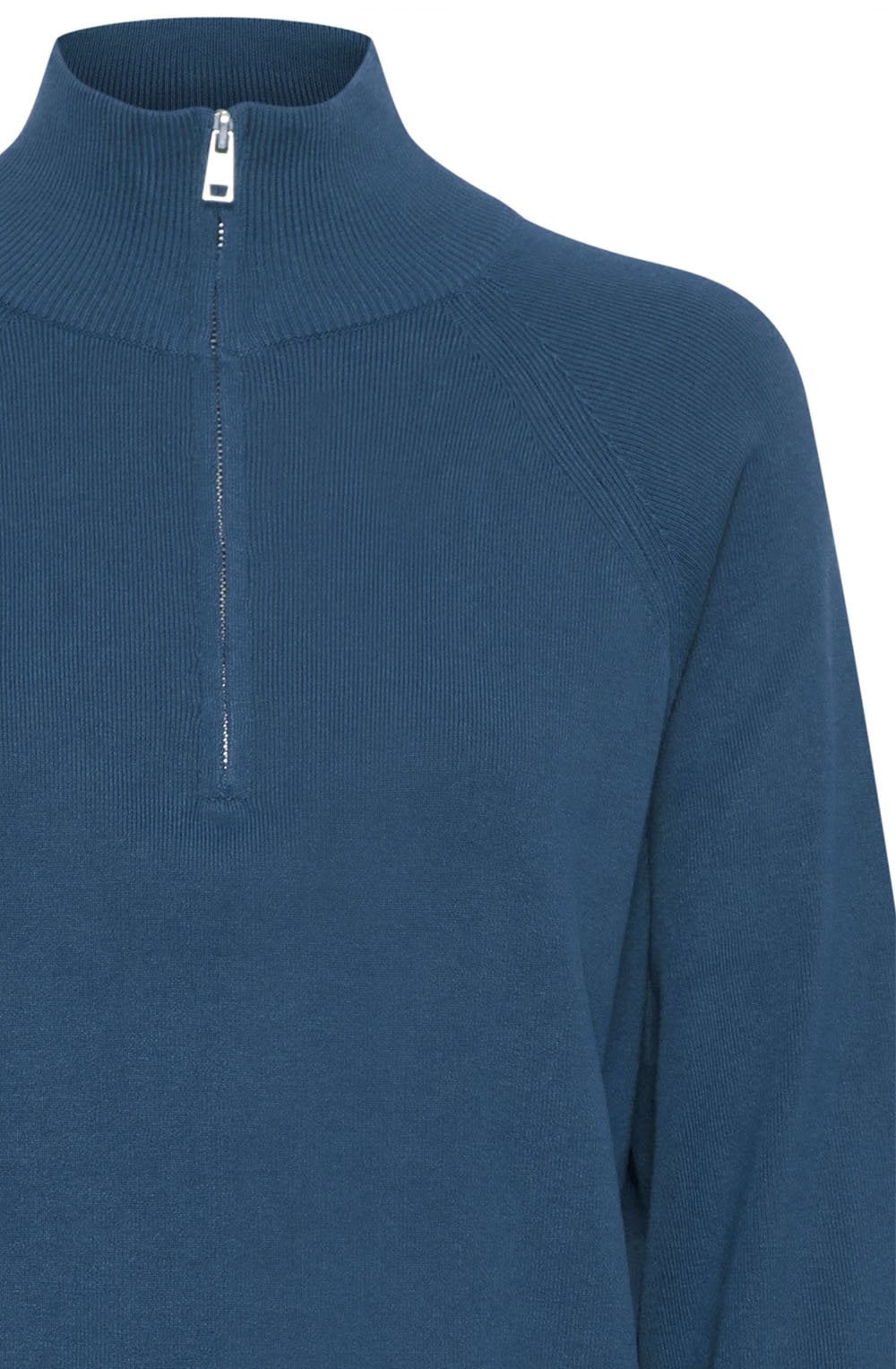 Navy Blazer High Neck Half Zip Jumper