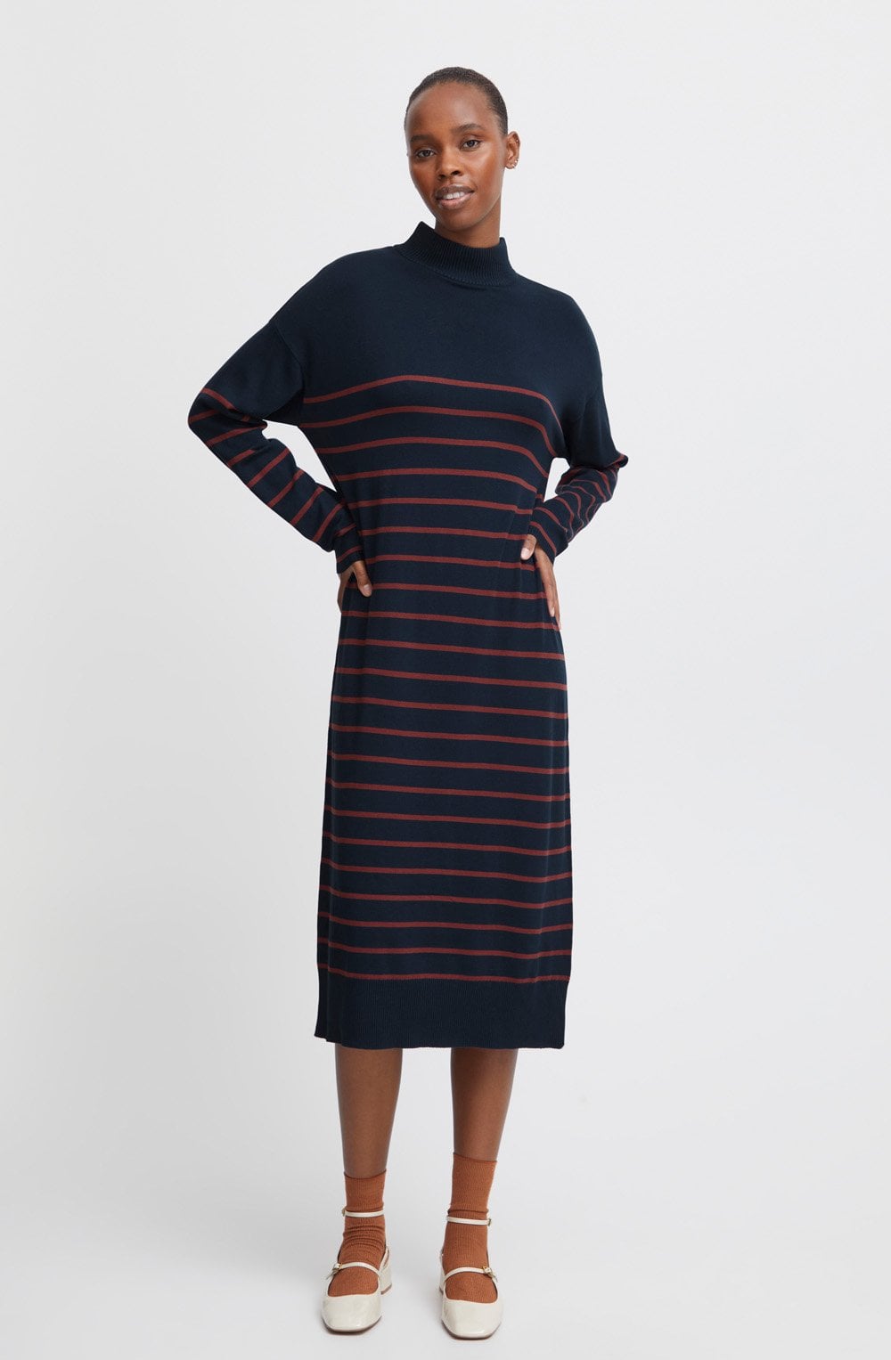 Navy Blazer MMorla Turtle Neck Dress