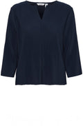 Navy Blazer Pleated Trissa Top