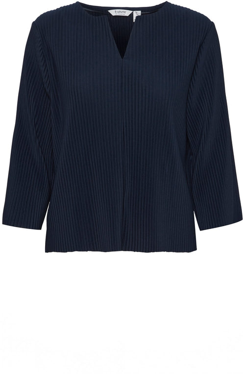 Navy Blazer Pleated Trissa Top