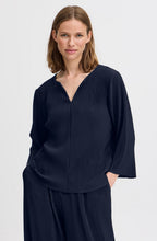 Navy Blazer Pleated Trissa Top