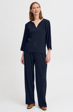 Navy Blazer Pleated Trissa Top
