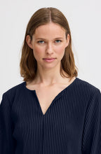 Navy Blazer Pleated Trissa Top