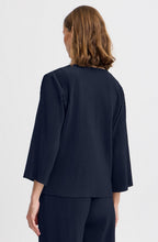 Navy Blazer Pleated Trissa Top