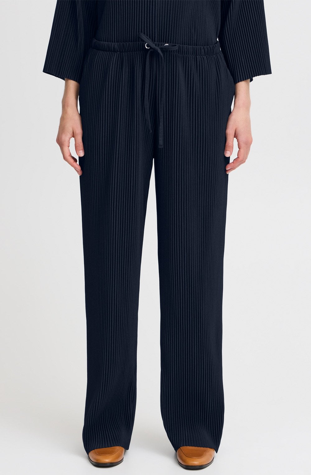 Navy Blazer Pleated Wide Leg Trissa Trousers