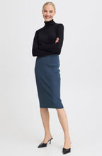 Navy Blazer Ribbed Knit Mmorla Skirt