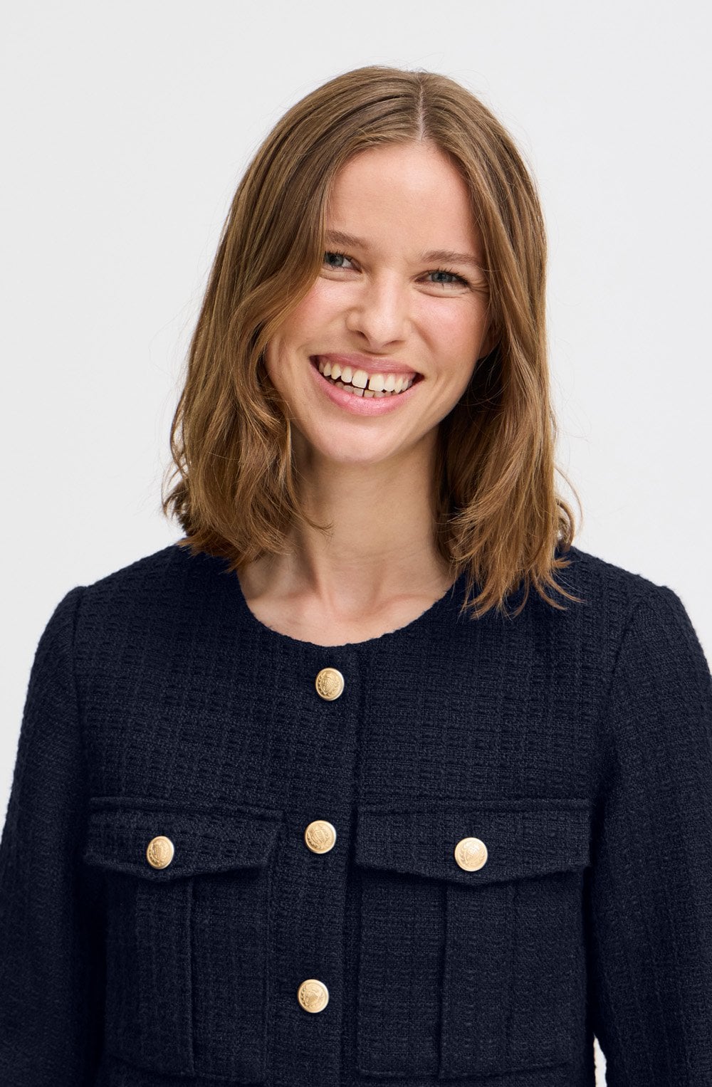 Navy Epia Bucle Box Blazer