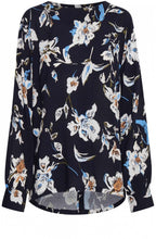 Navy Floral Print Blouse
