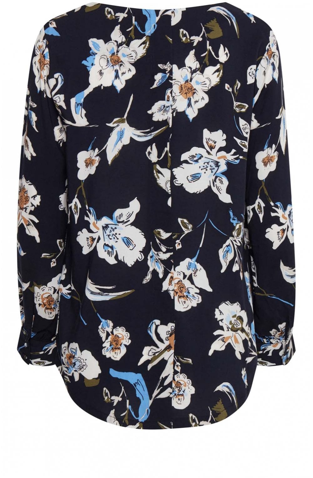 Navy Floral Print Blouse